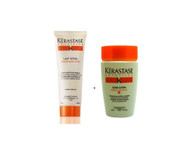 Kerastase Nutritive Dry Hair: Bain Satin 2 Shampoo 2.71 Oz + Lait Vital 2.5 Oz. Travel Set