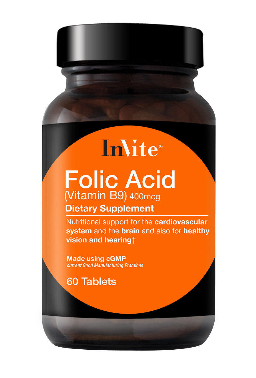 InVite Health Folic Acid (Vitamin B9) - 400 MCG. - Beauty Supply