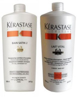 Pack Vital Satin : Bain Satin 2 1000ml + Lait Vital 1000ml Kerastase Shipping Fast