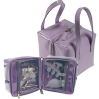 Kingsley Dice Design Nail Set With 2 Zippered Compartments Lavendar