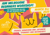 Melbourne 1-day workshop (French, Chinese, Japanese) 31/03/2023