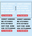 Trucking DOT Numbers Decal Sheet, 1/25