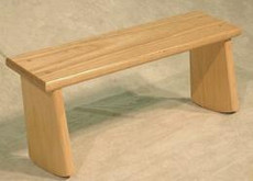Meditation Bench - out of stock -- A plain wood meditation bench without any cushion or padding.