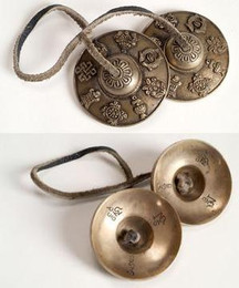 Tingsha Bells Embossed, Om Mani symbols 