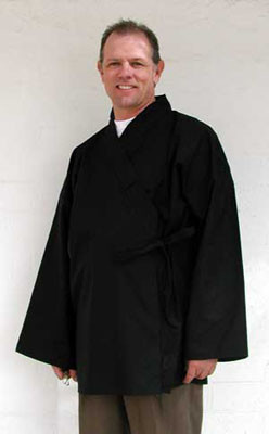 Unisex Half-length Kimono, also called a guest robe is perfect for zendo seeshins, meditation practice clothing or on retreat. They fit over other clothing, adding warm in winter.