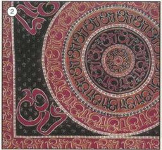 Om Tapestry Bedspread, Twin Size, Burgundy and black, made from easy care Indian cotton. 