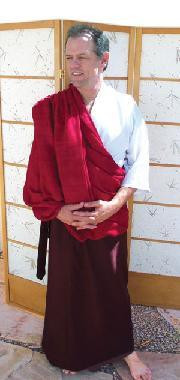 Tibetan Meditation Shawl, Cotton Poly blend with Dharma Wheel Embroidery