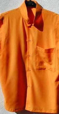 Saffron Cotton meditation shirt, long sleeve, Tibetan style