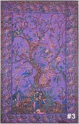 Tree of Life Purple bedspread, single size, made from easy care Indian cotton. Affordable bedspreads which add color and life to any bedroom.