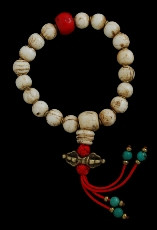 Vintage Conch Shell Hand Mala with dorje 